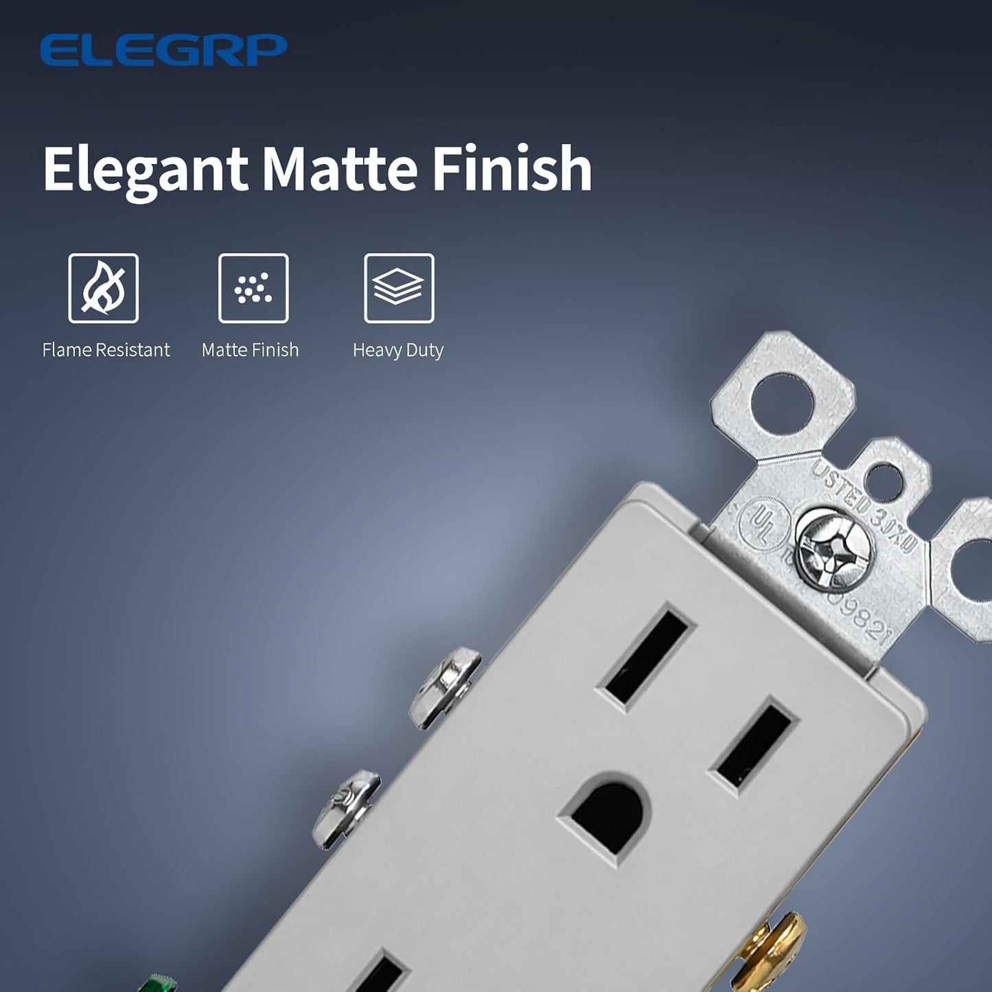 Enchufe pared gris mate NEMA 5-15R 15A 125V