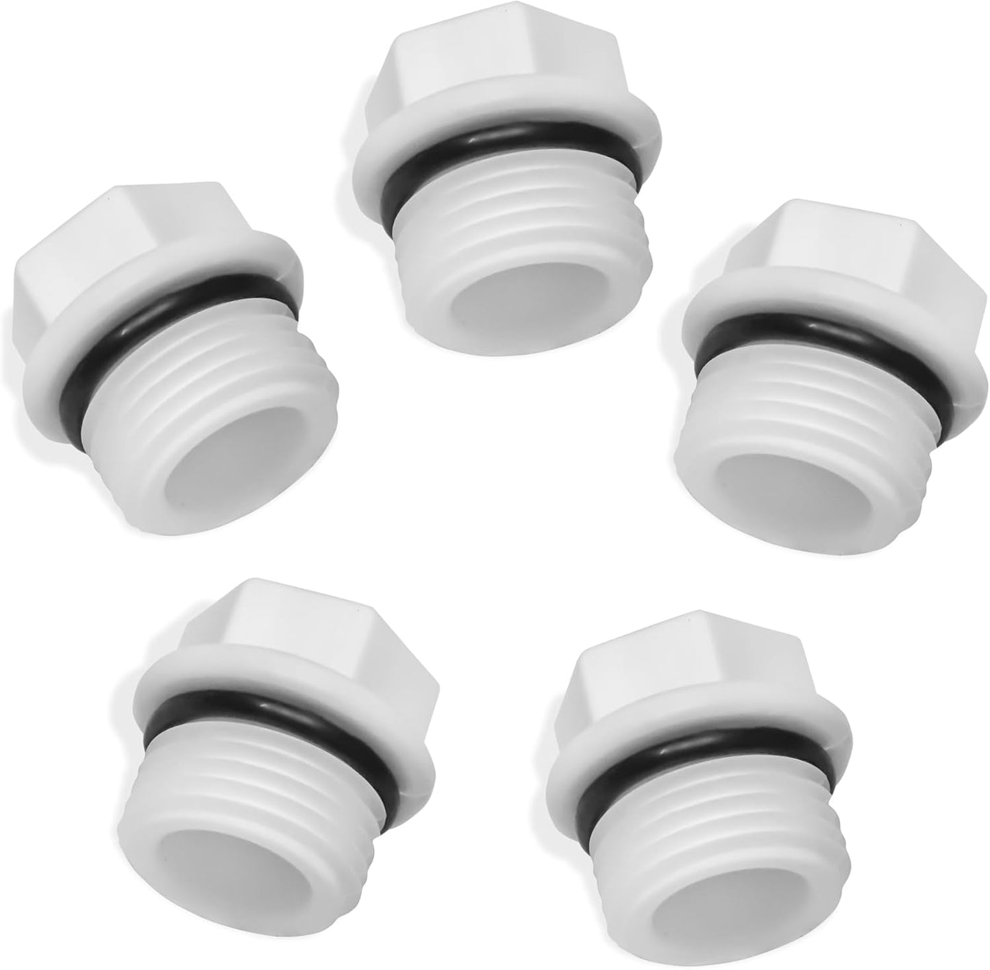 Conector roscado PVC 3/4 pulg SCH 40 MNPT blanco set 5