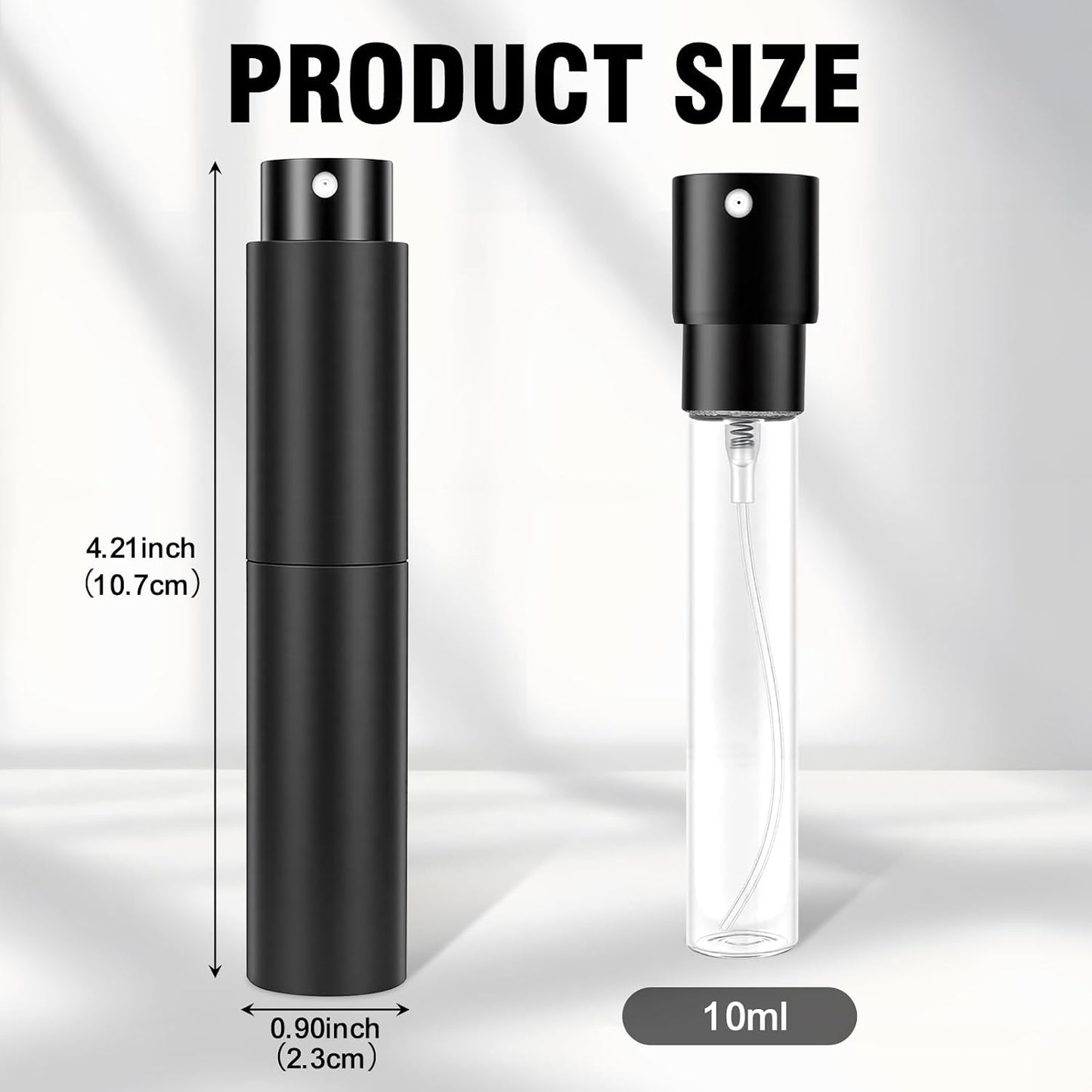 Botella spray perfume viaje 0.3oz 3 herramientas