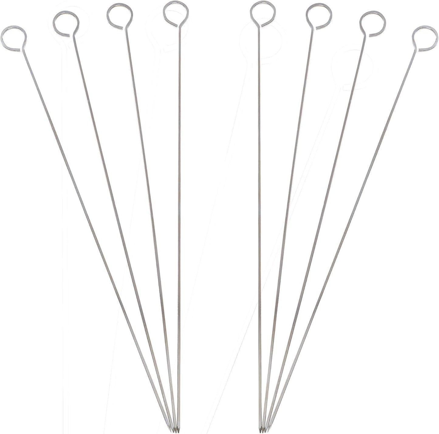 Brochetas parrilla 15pulg set 8 cuadradas con mango anillo