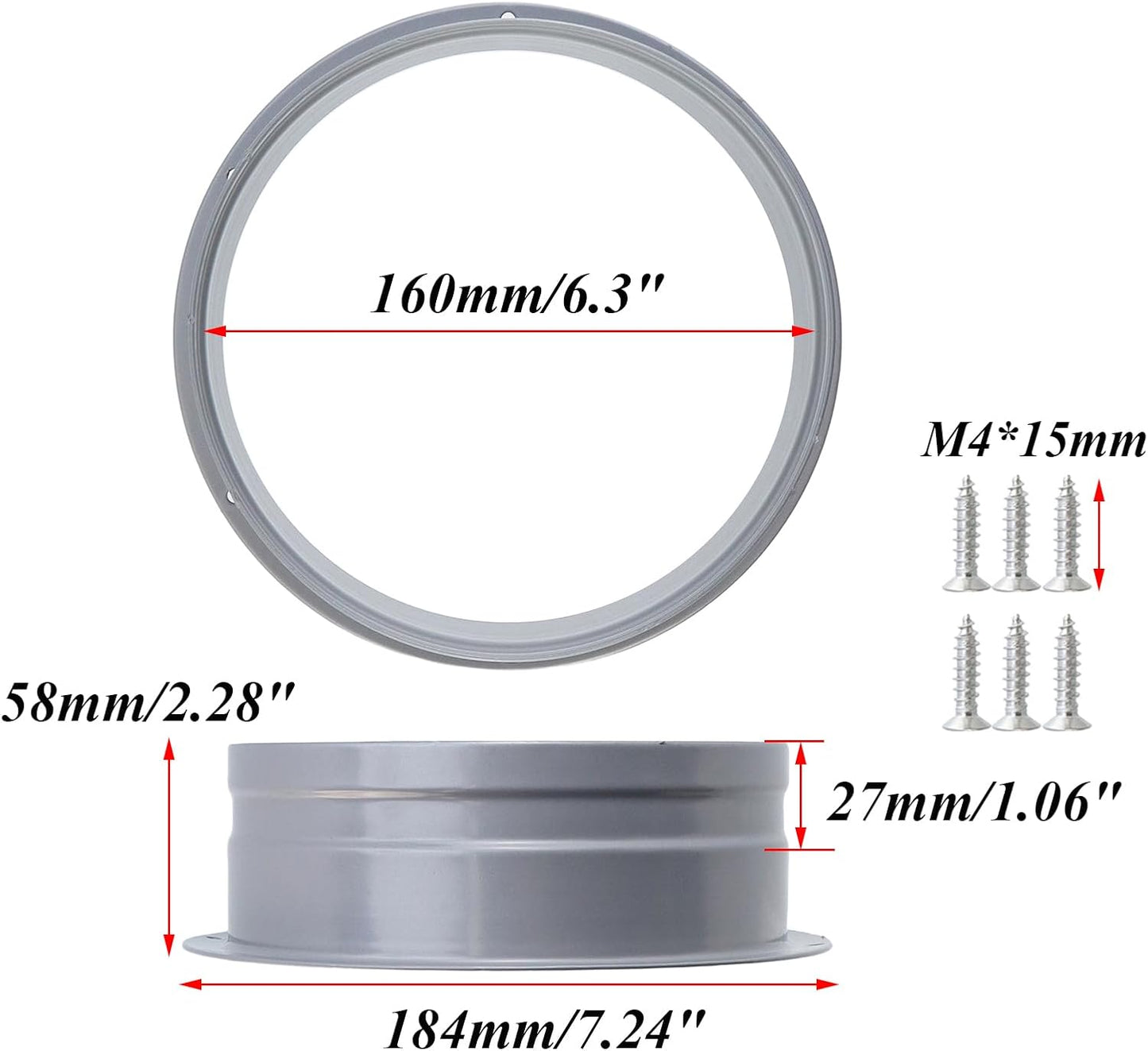 Brida conector conducto 6 pulg redondo a redondo