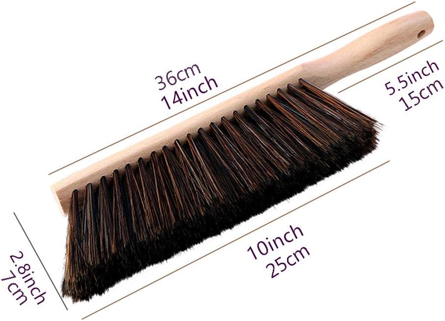 Cepillo mano cerdas suaves mango madera 14pulg antiarañazos
