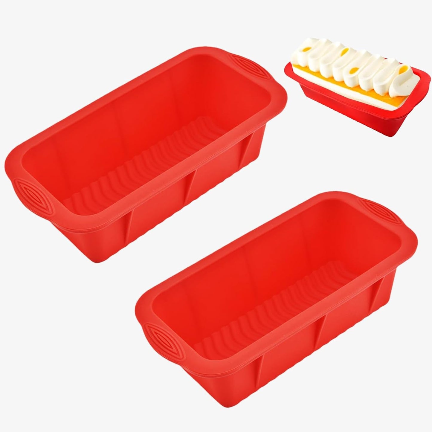 Molde antiadherente para hornear 2 piezas pequeño rectangular