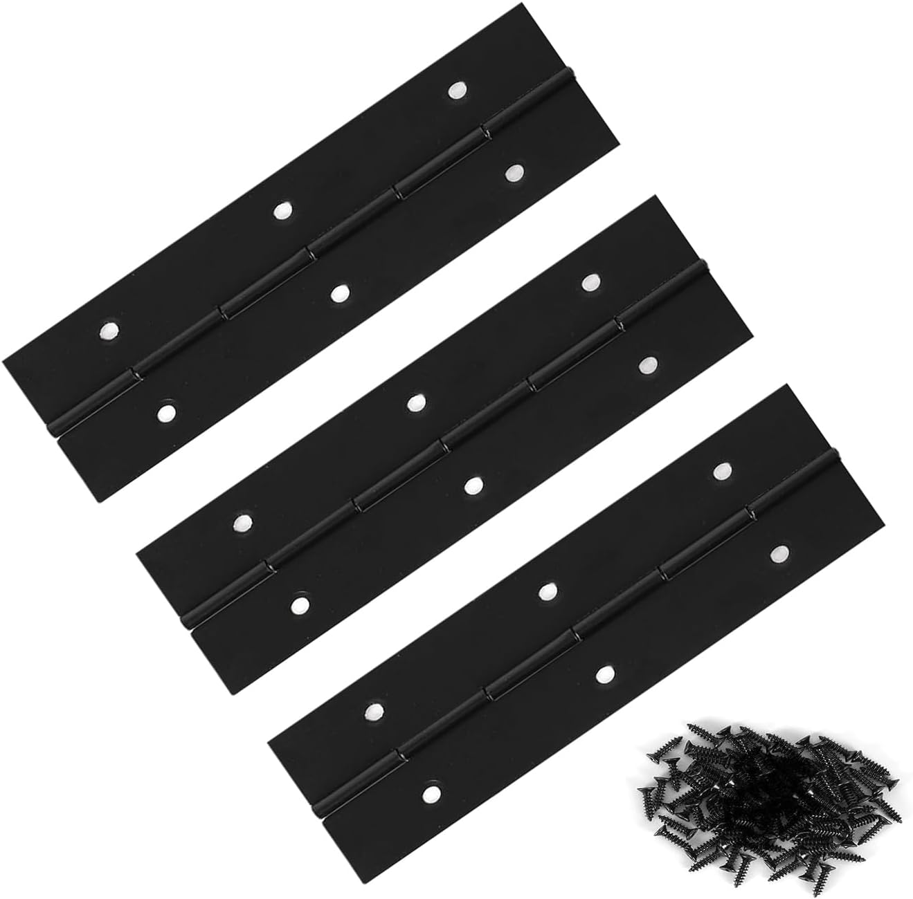 3 Bisagras Acero Inox Negro 6pulg Para Puertas Muebles