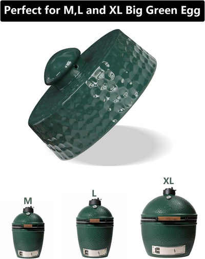 Tapa chimenea cerámica para huevo verde mediano grande
