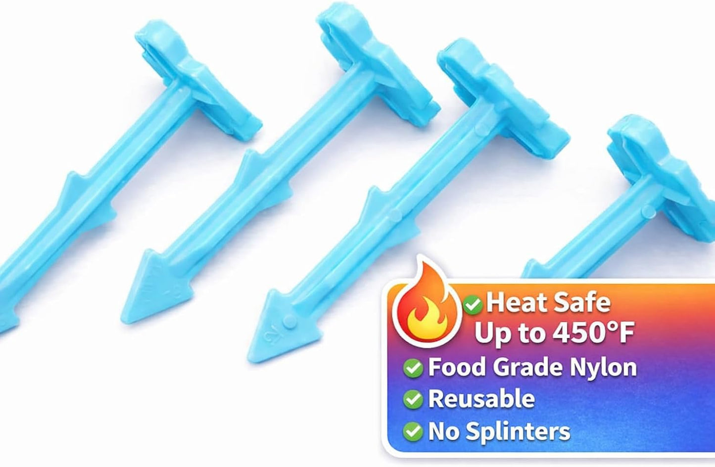 Brochetas nailon grado alimenticio paquete 50 uds reutilizables