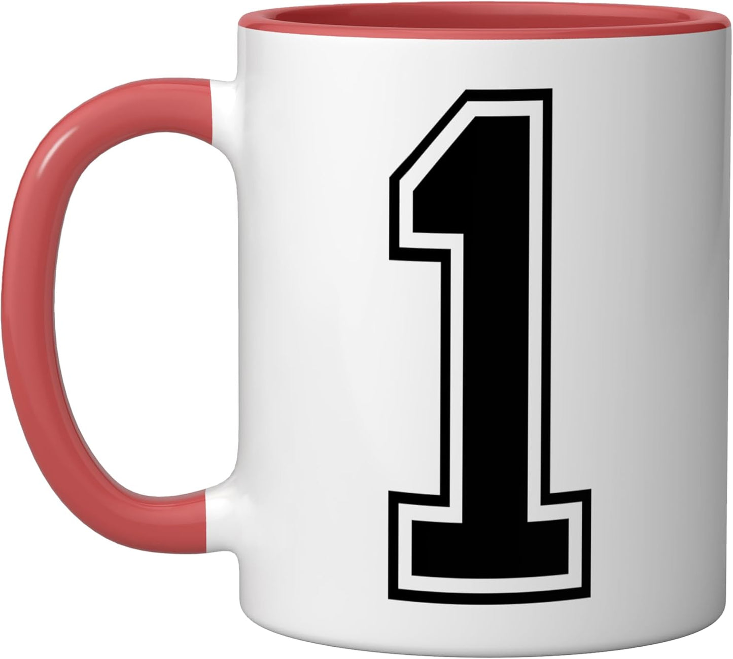 Taza cerámica para equipo deportivo Number One roja/blanca