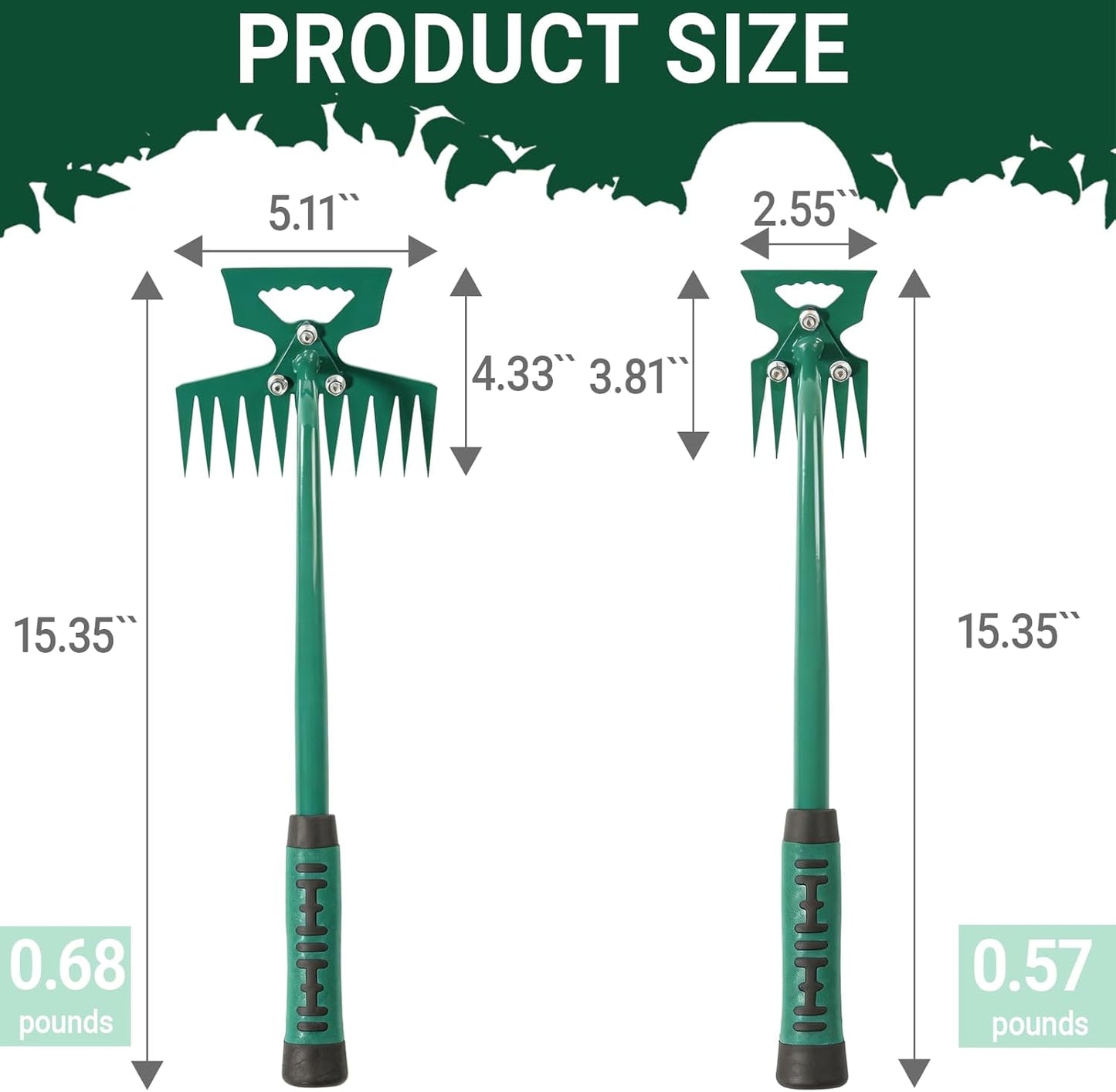 Kit deshierbe 2 unidades 6 y 11 dientes extractor manual