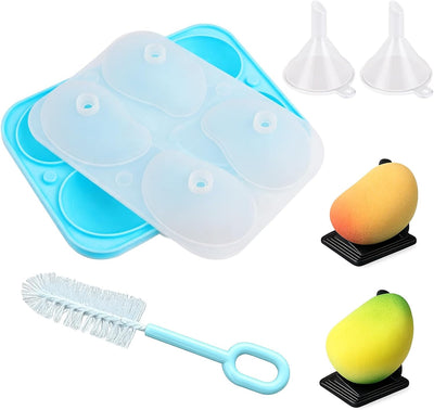 4 Moldes Silicona Frutas para Chocolate Dulces Gelatina