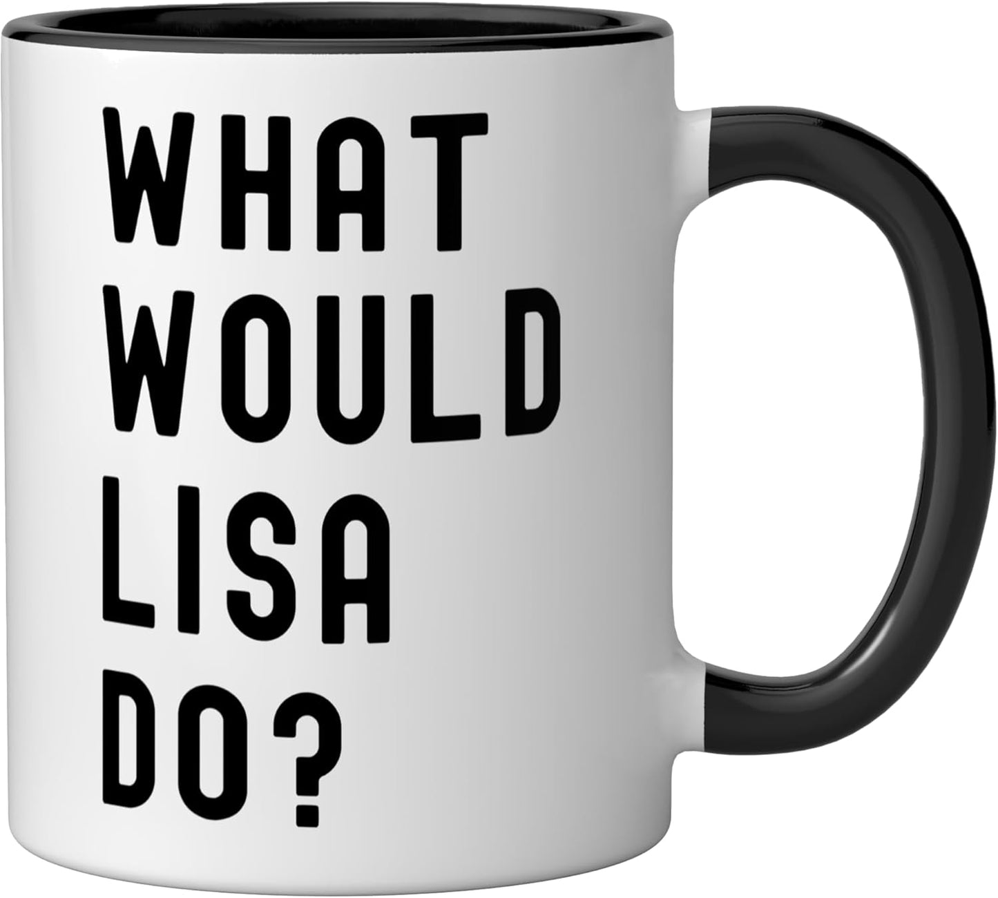 Taza de cerámica What Would Lisa Do? Negro/Blanco