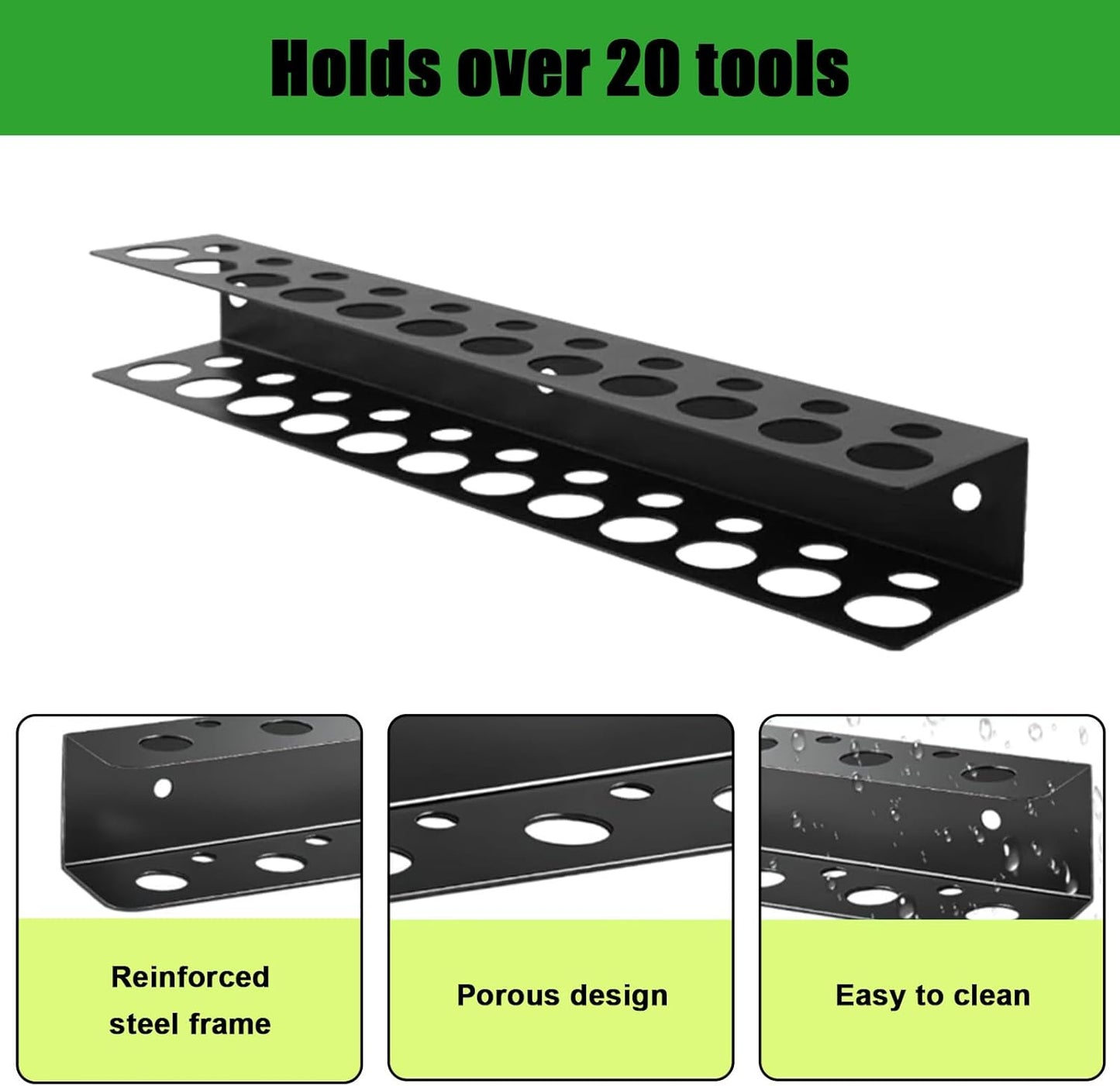 Soporte herramientas pared 15.7pulg metal resistente multifuncion