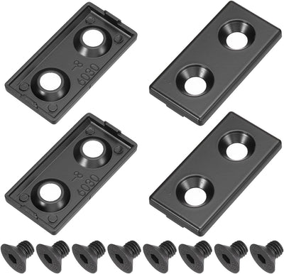 4 Pzas T-Slot Aluminio Extrusión 0.374pulg Tapa Negro