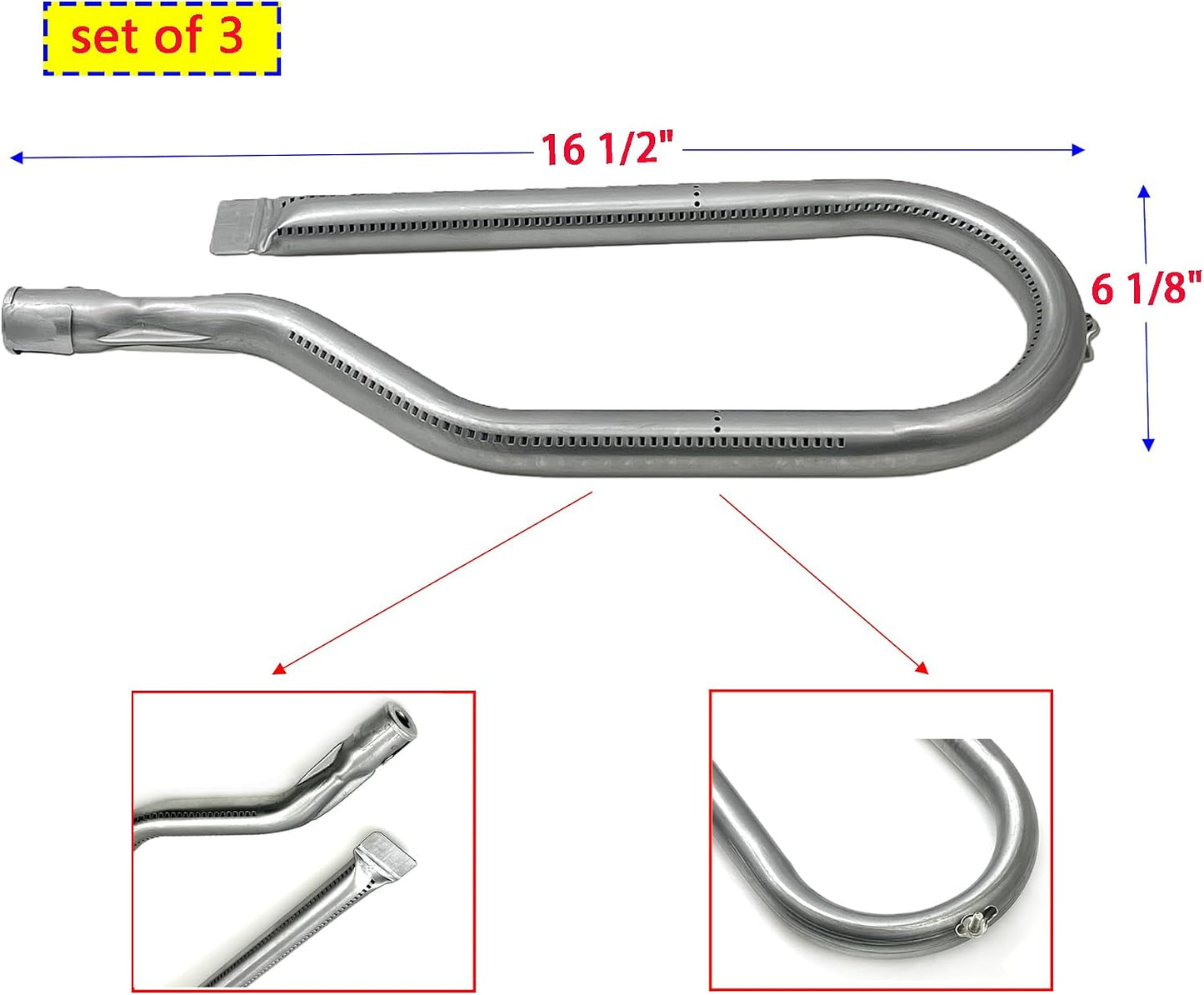 Kit 3 piezas repuesto quemador acero inox Nexgrill