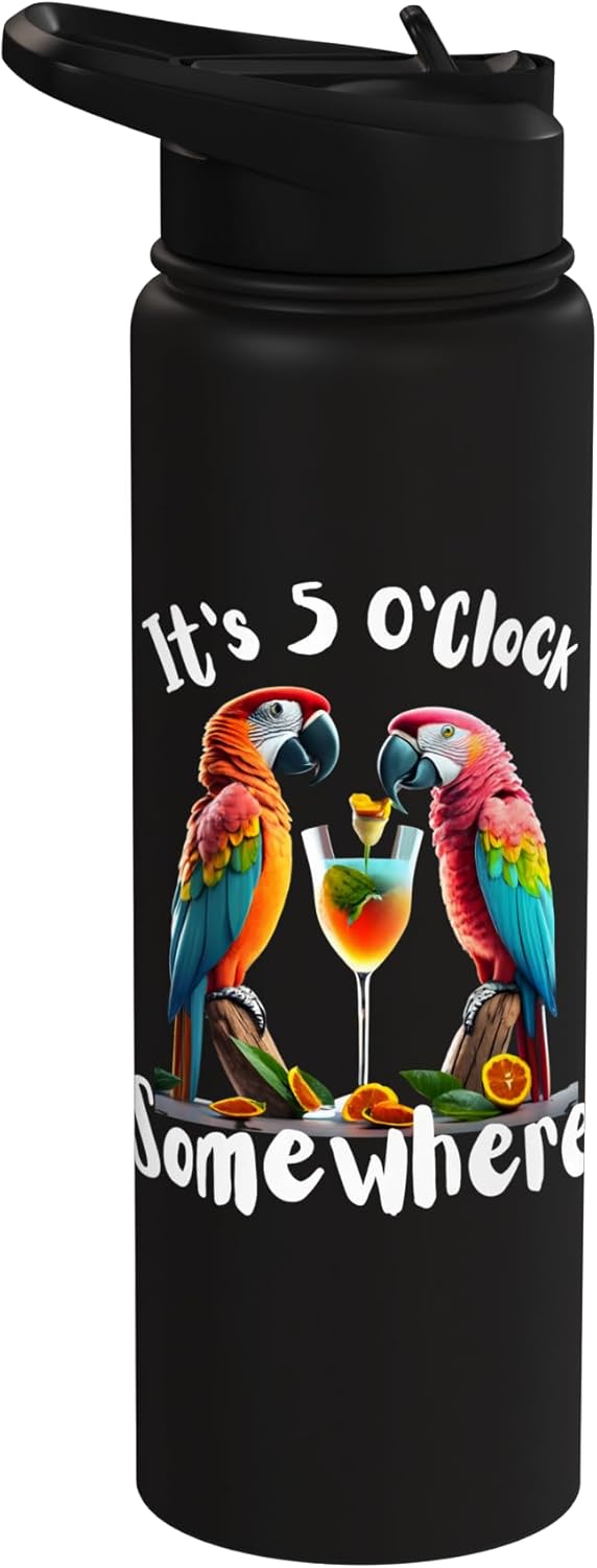 Botella térmica acero inox con parrots y cócteles