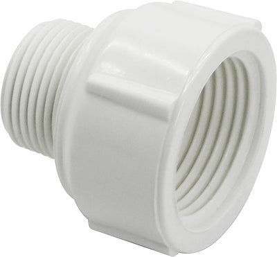 Adaptador manguera jardín PVC 1/2 macho a 3/4 hembra blanco