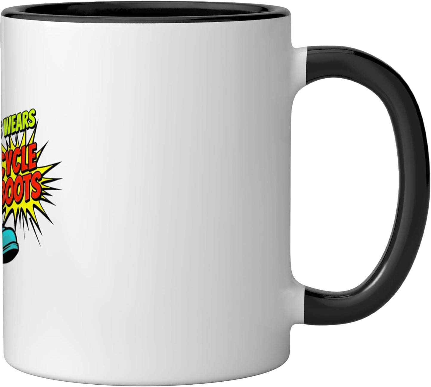 Taza retro Pop Art Princess motociclista negro/blanco