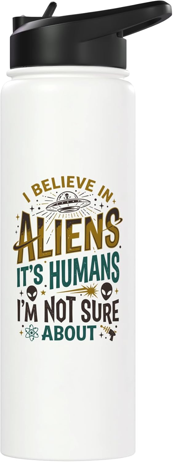 Botella de agua aislada de acero inoxidable para amantes del espacio y OVNI