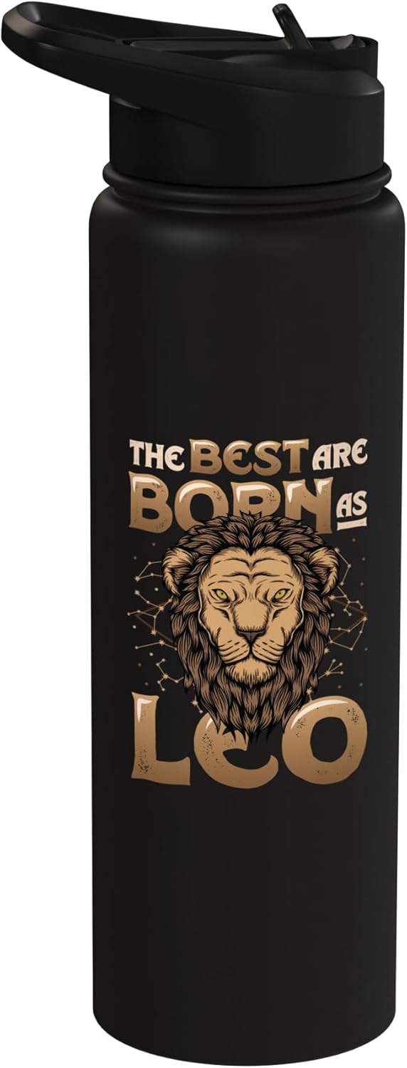 Botella agua acero inox aislada signo Leo