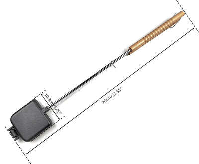 Juego 2 hierro cuadrado fundido mango acero inox y madera