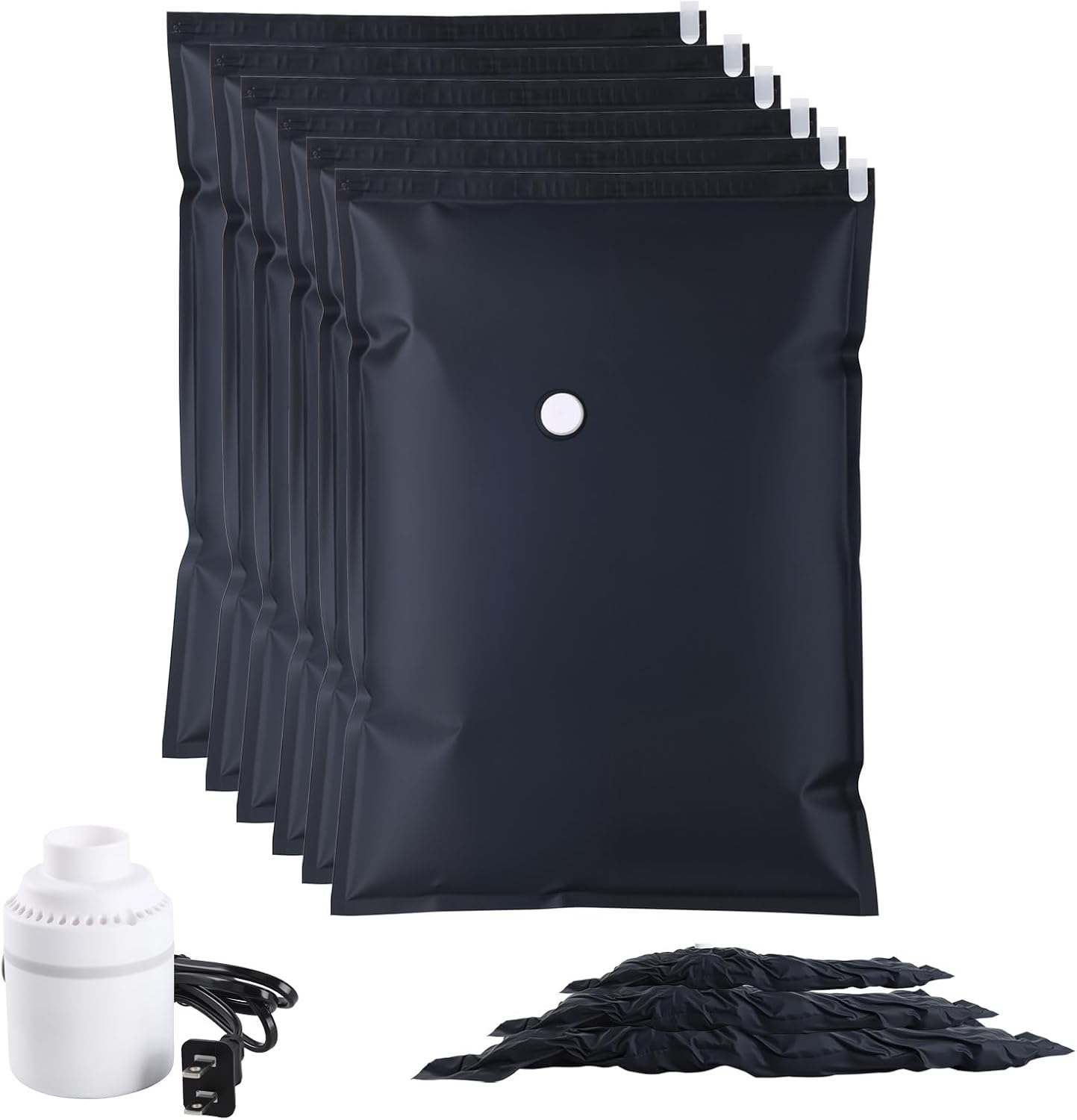 Set 6 bolsas al vacío para ropa y equipaje reutilizables
