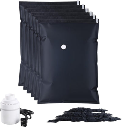 Set 6 bolsas al vacío para ropa y equipaje reutilizables