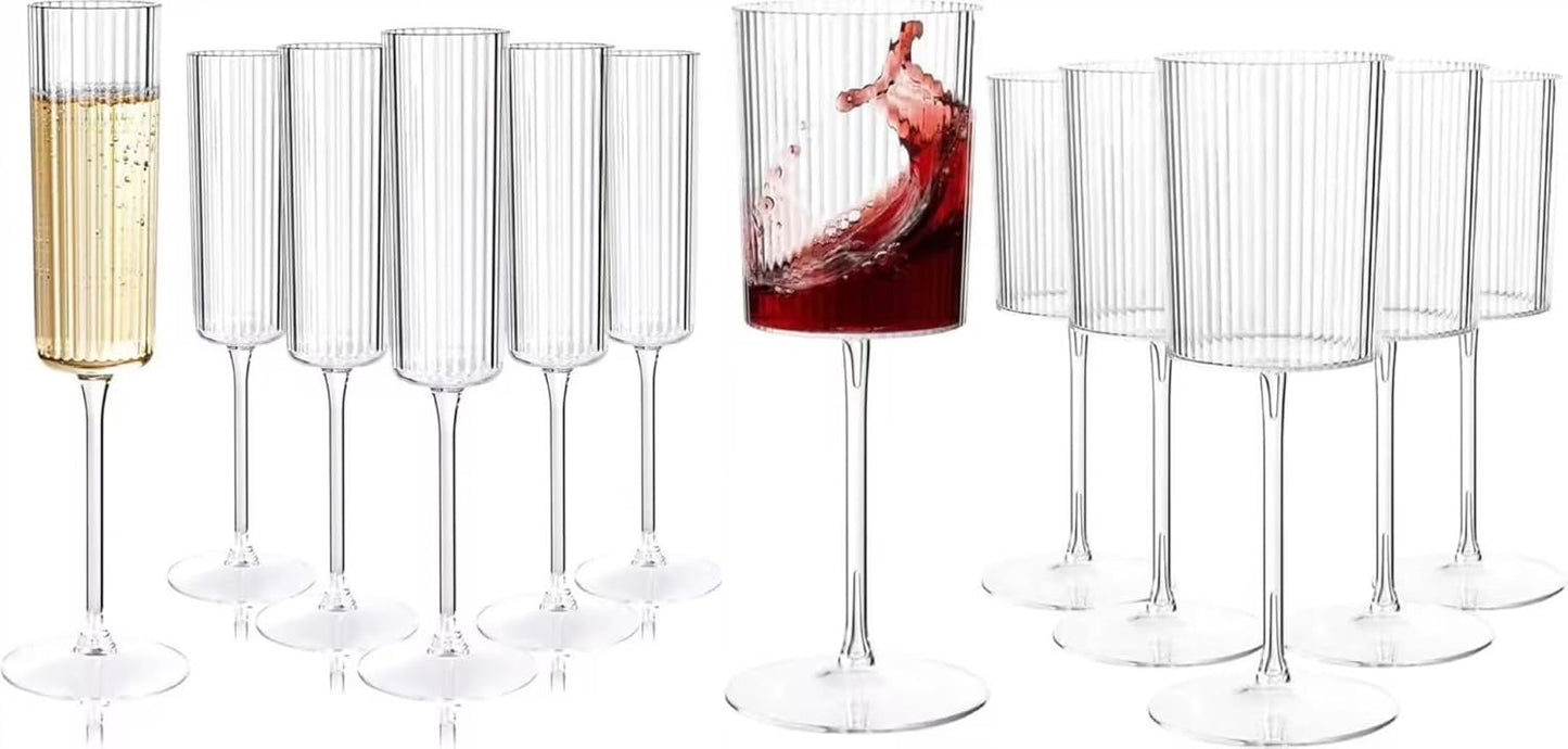 Pack 24 Vaso Champán Plástico Ribeteado