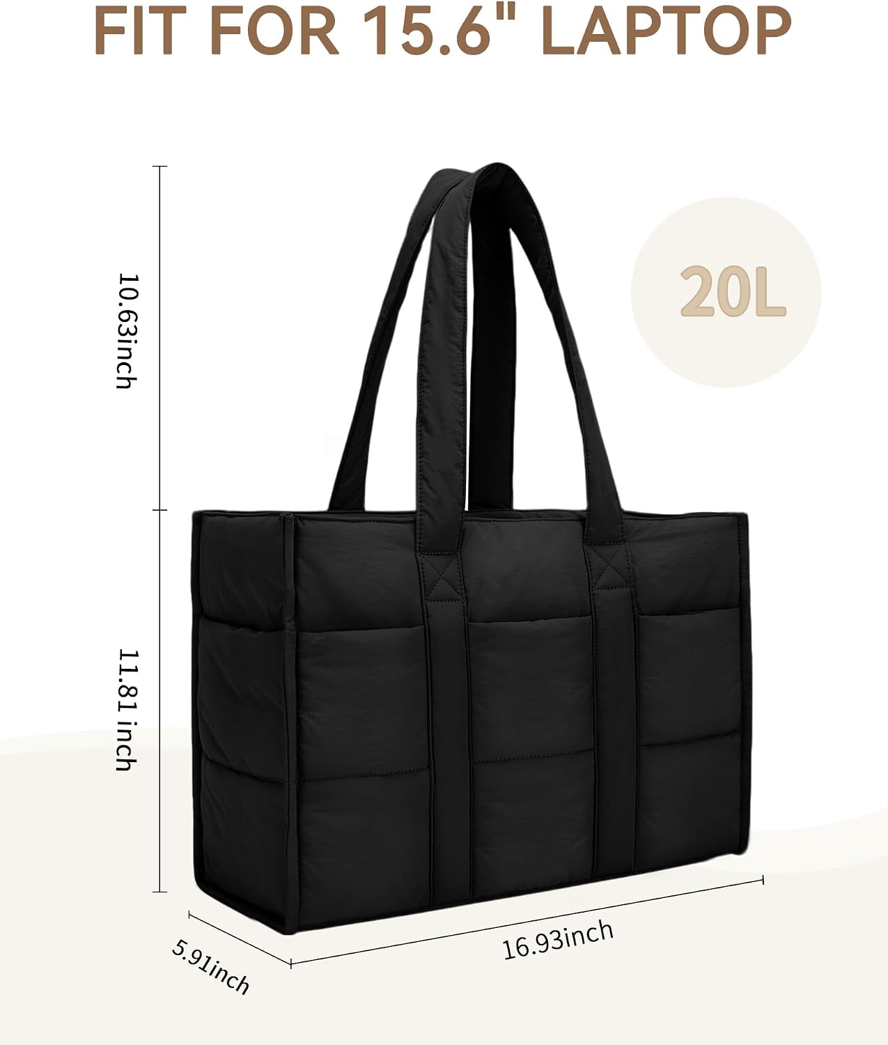 Bolsa de hombro acolchada para laptop con 16 bolsillos