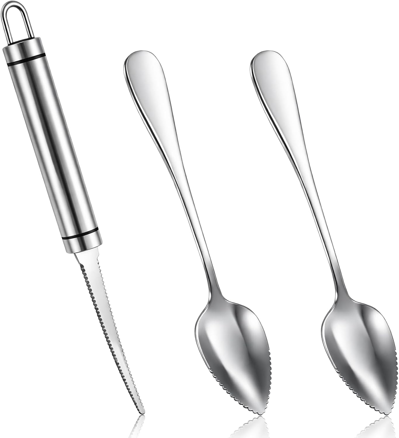 Set 3 cuchillos cuchara pomelo acero inox mango ergonómico frutas