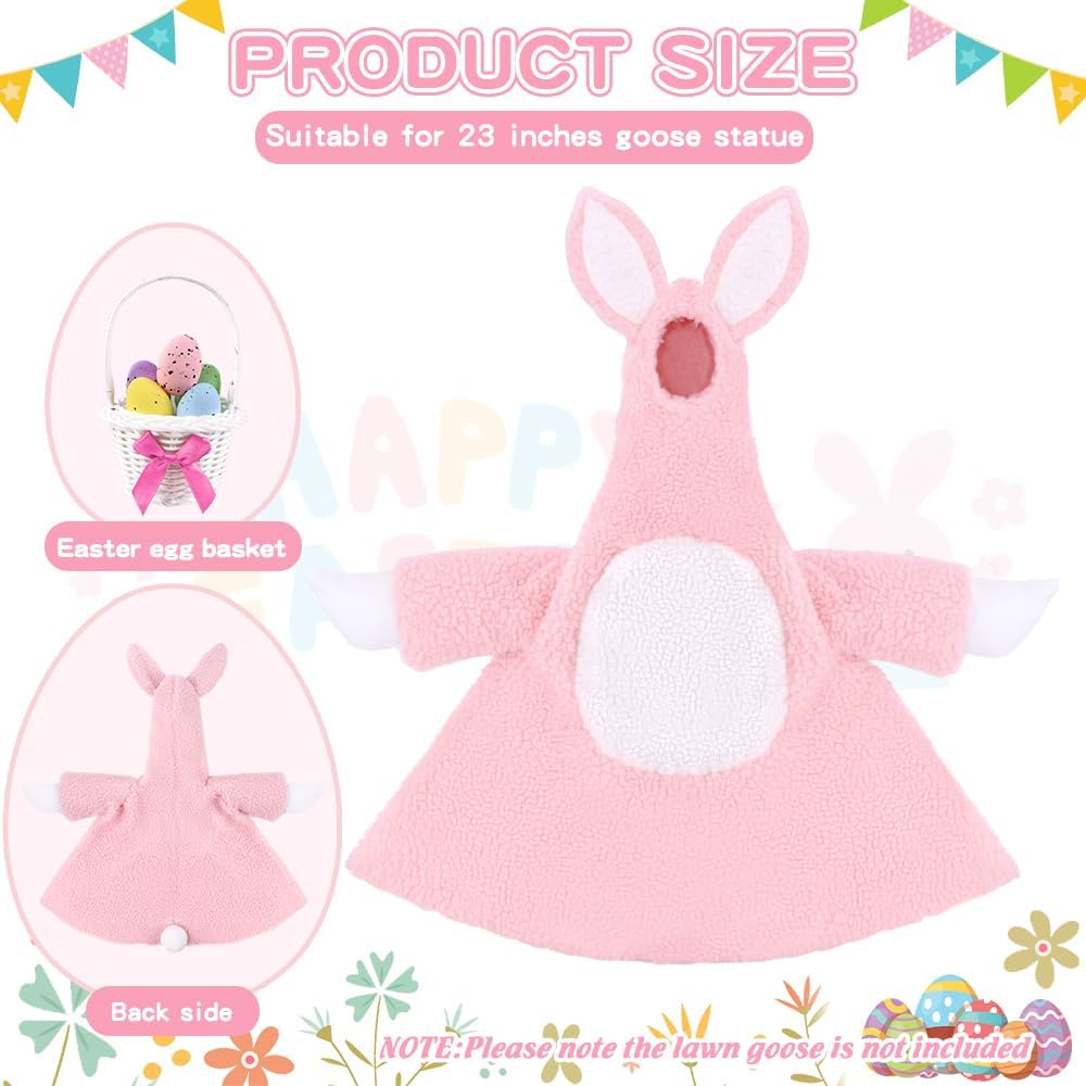 Disfraz conejo Pascua 23pulg rosa cesta blanca jardín