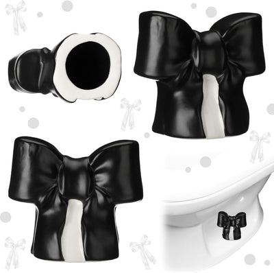 2 Tapas Cerámica Decorativas para Pernos Inodoro Negro