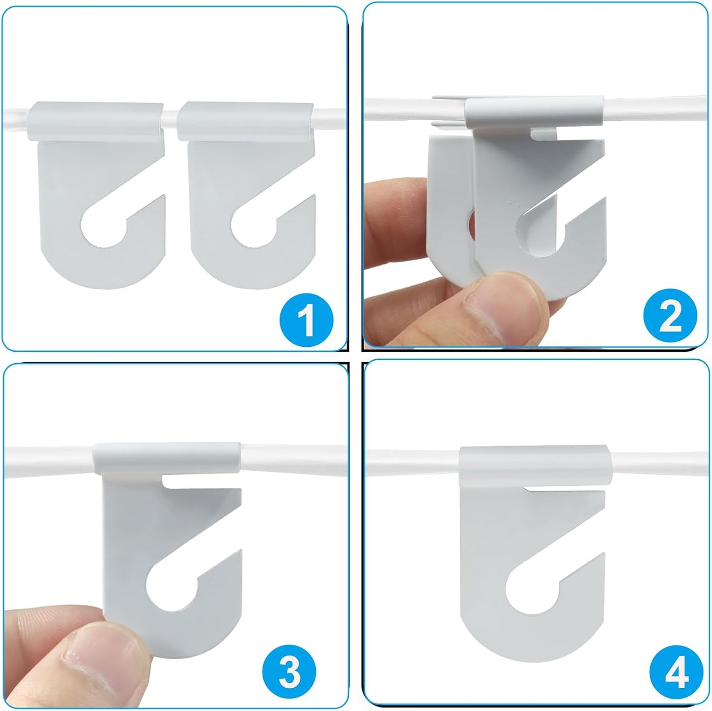 10 Pzas Ganchos Techo Aluminio Blanco Colgantes