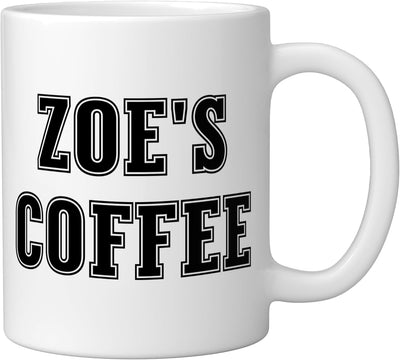 Taza de cerámica personalizada Zoe's Coffee color blanco