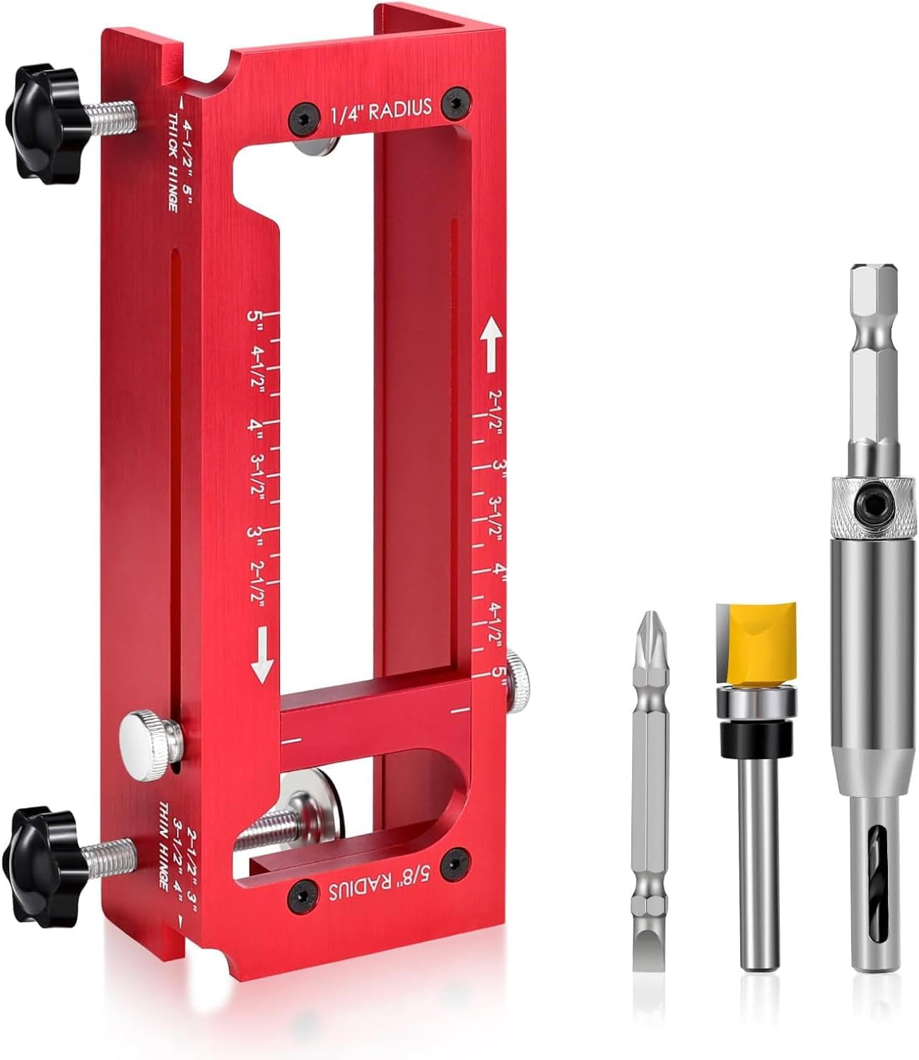 Kit plantillas bisagra puerta aluminio ajustable 2.5-5pulg