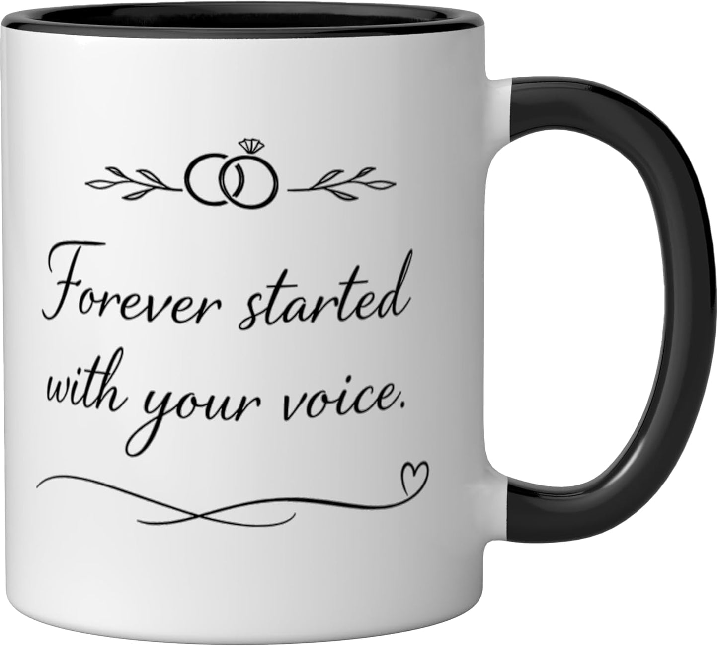 Taza Cerámica Agradecimiento Bodas Negro/Blanco