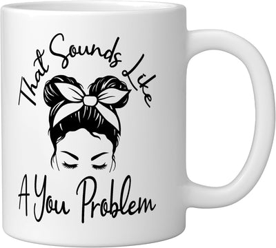 Taza cerámica para introvertido con pelo desordenado blanco
