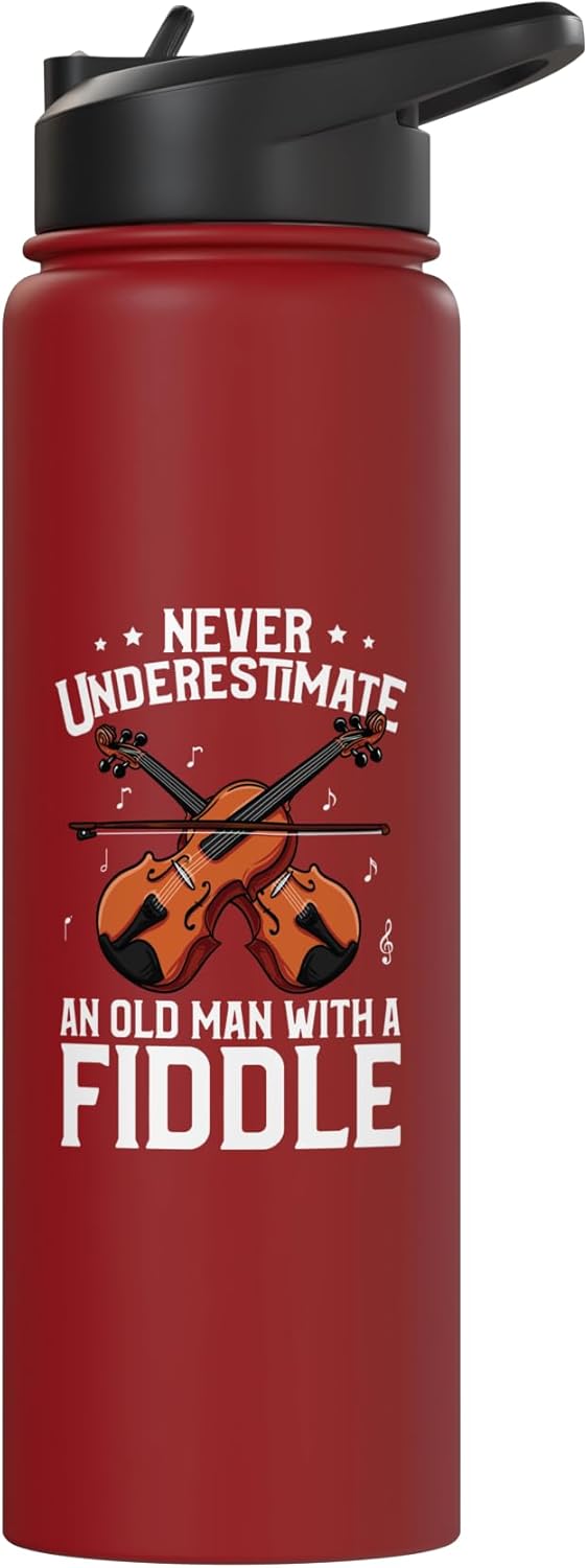 Bottella de agua acero inoxidable con diseño de viejo con violín