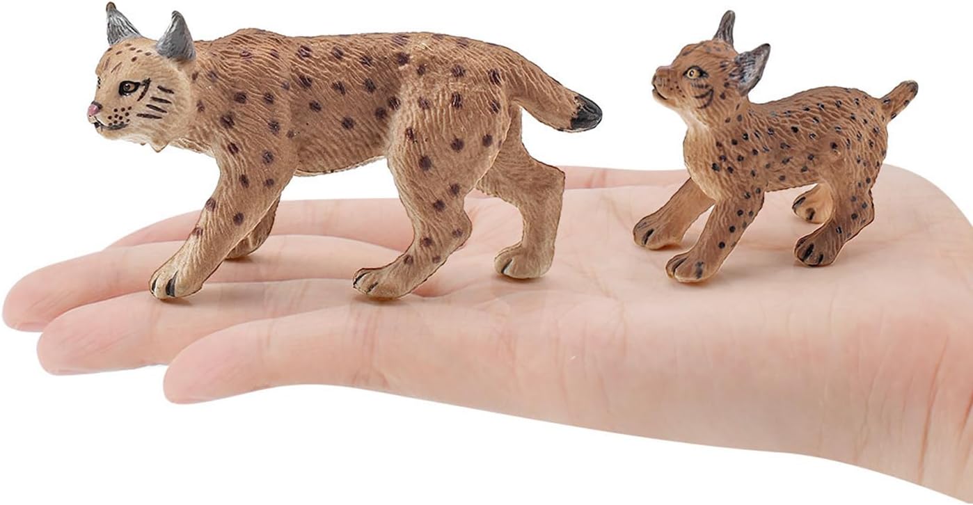 2 Pzas Figura Lince Plástico Decoración Navidad