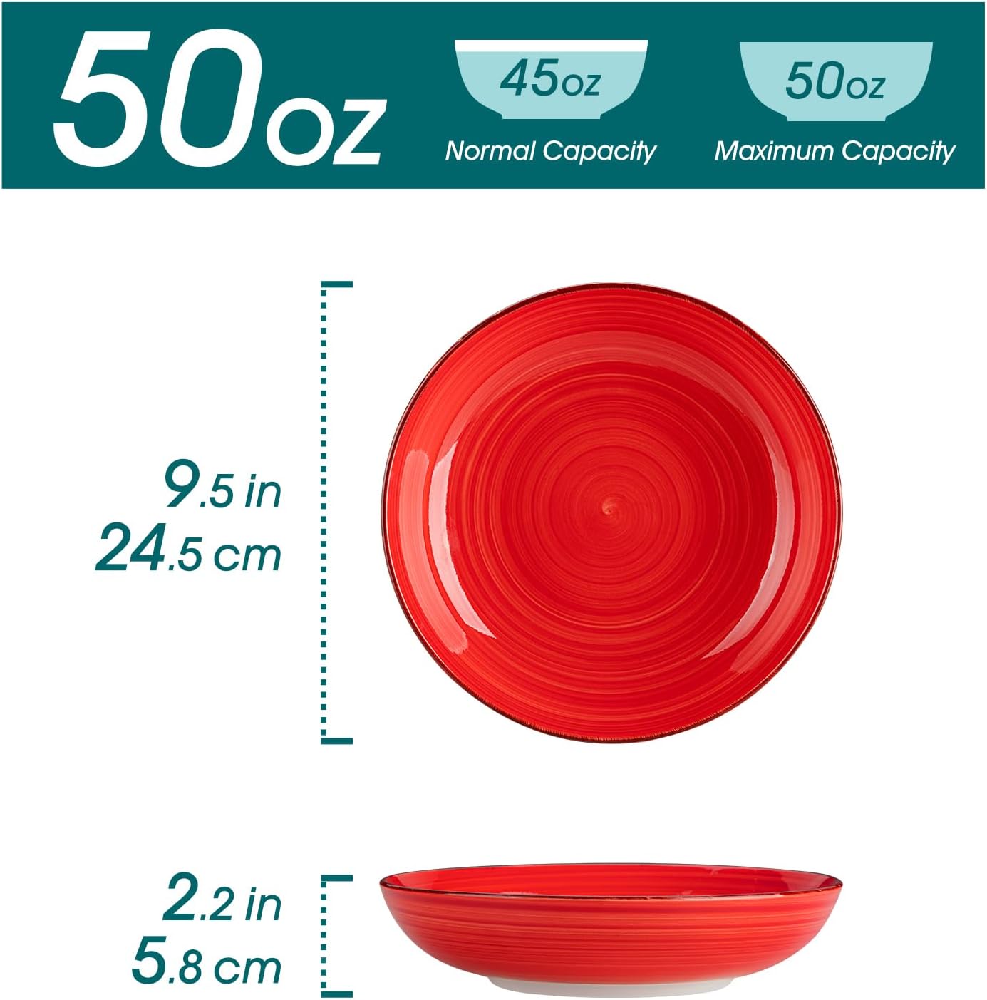 Set 6 Cuencos Cerámica con Tapas 50oz