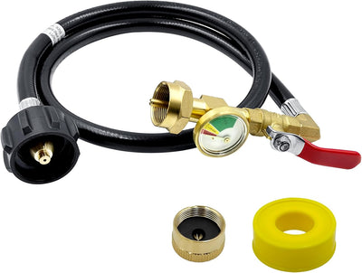 Adaptador recarga propano 1 lb manguera 36'' con medidor