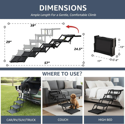 Escalera plegable perros grandes 6 escalones antideslizante