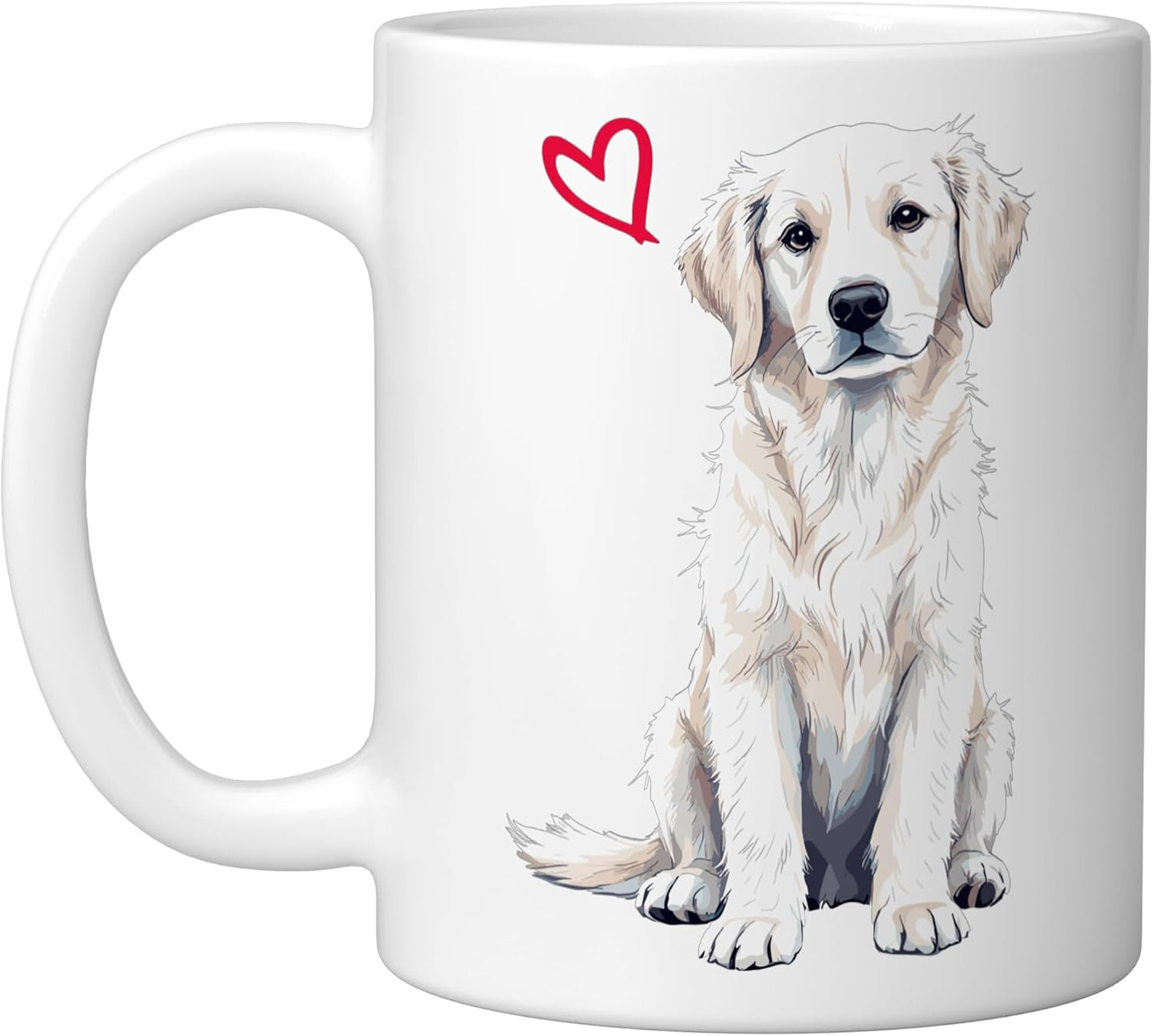 Taza cerámica para perro golden retriever en blanco
