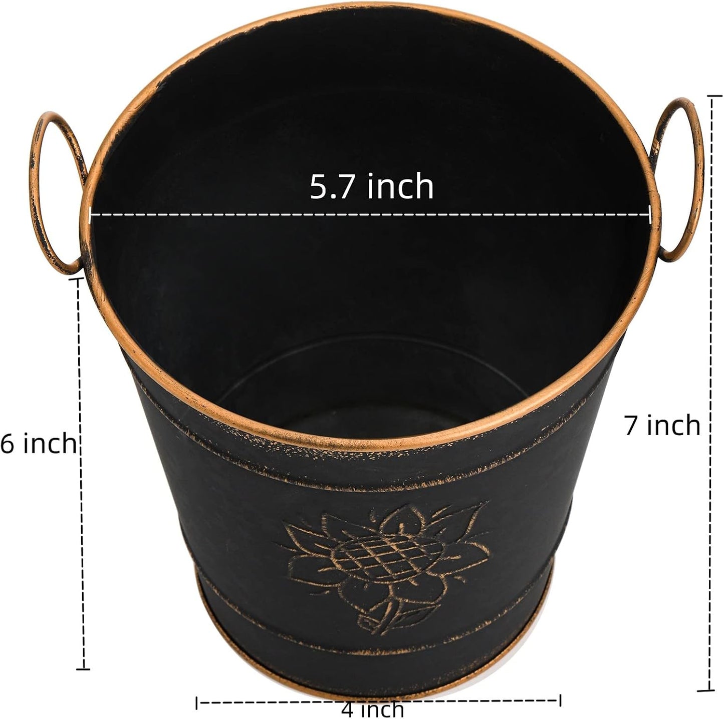 3 Cubos Galvanizados Maceta Rústica Decoración Hogar Boda 5.7pulg
