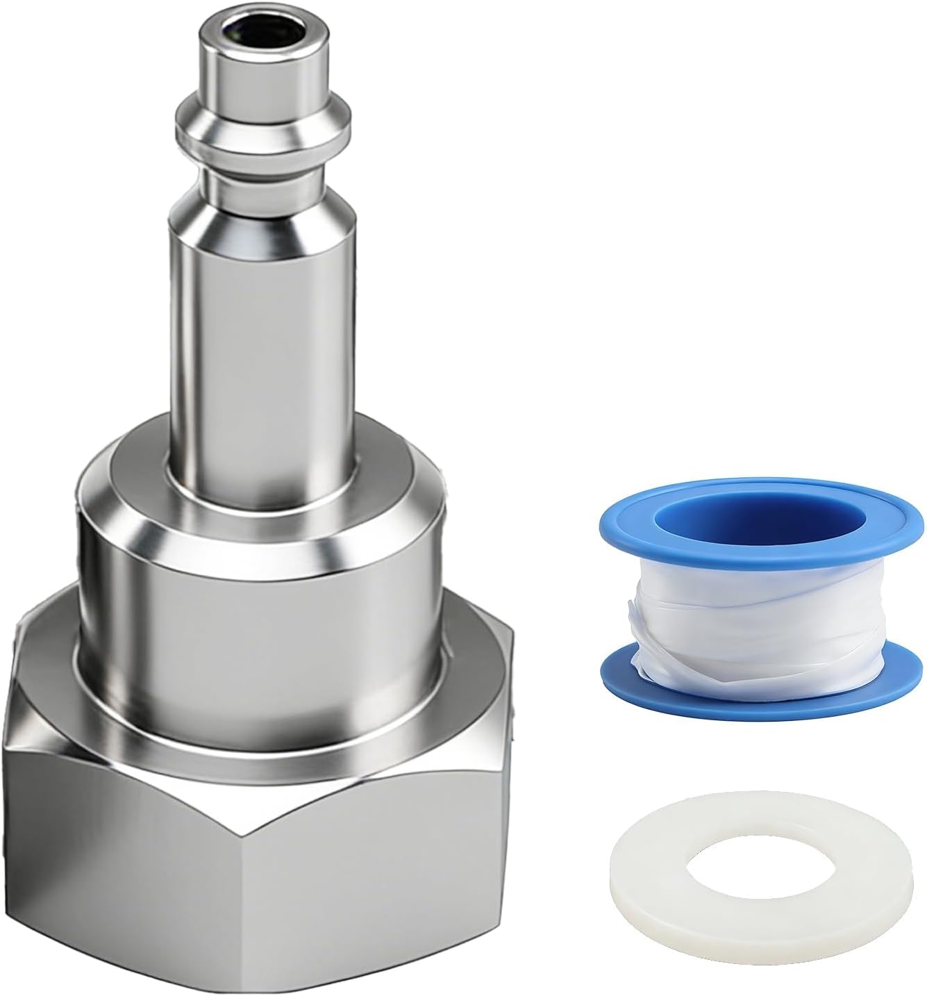 Adaptador compresor aire acero inox 1/4 a 3/4 pulg
