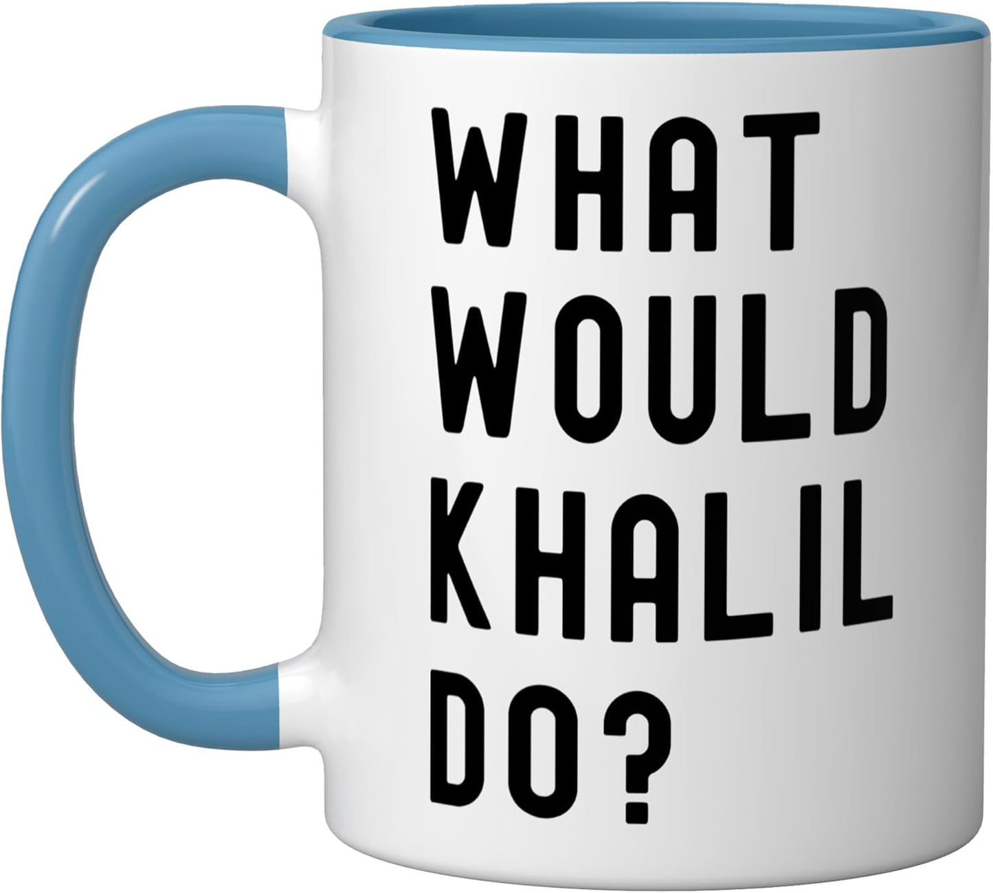 Taza cerámica What Would Khalil Do? Azul/Blanco