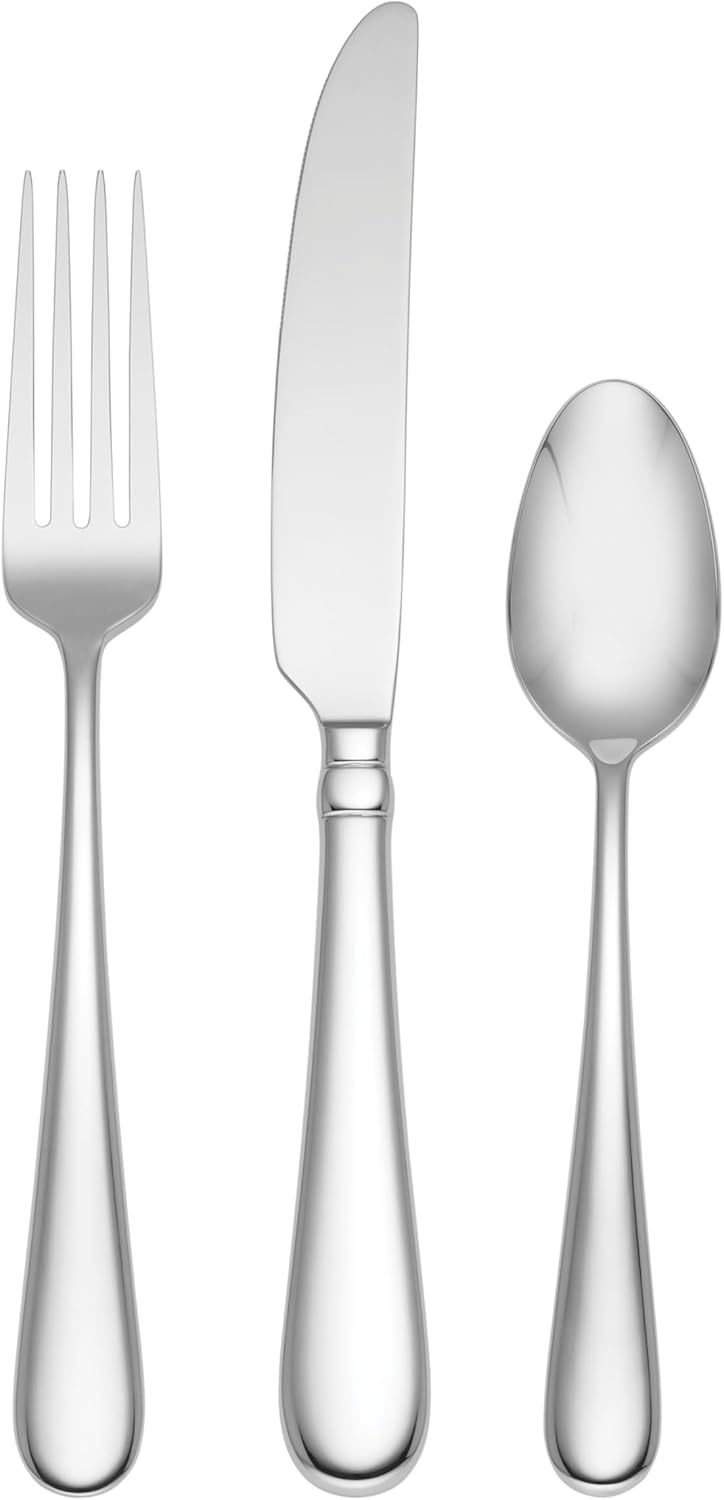 Set 24 Pzas Cubiertos Acero Inox 18/10 Cadena Plateado