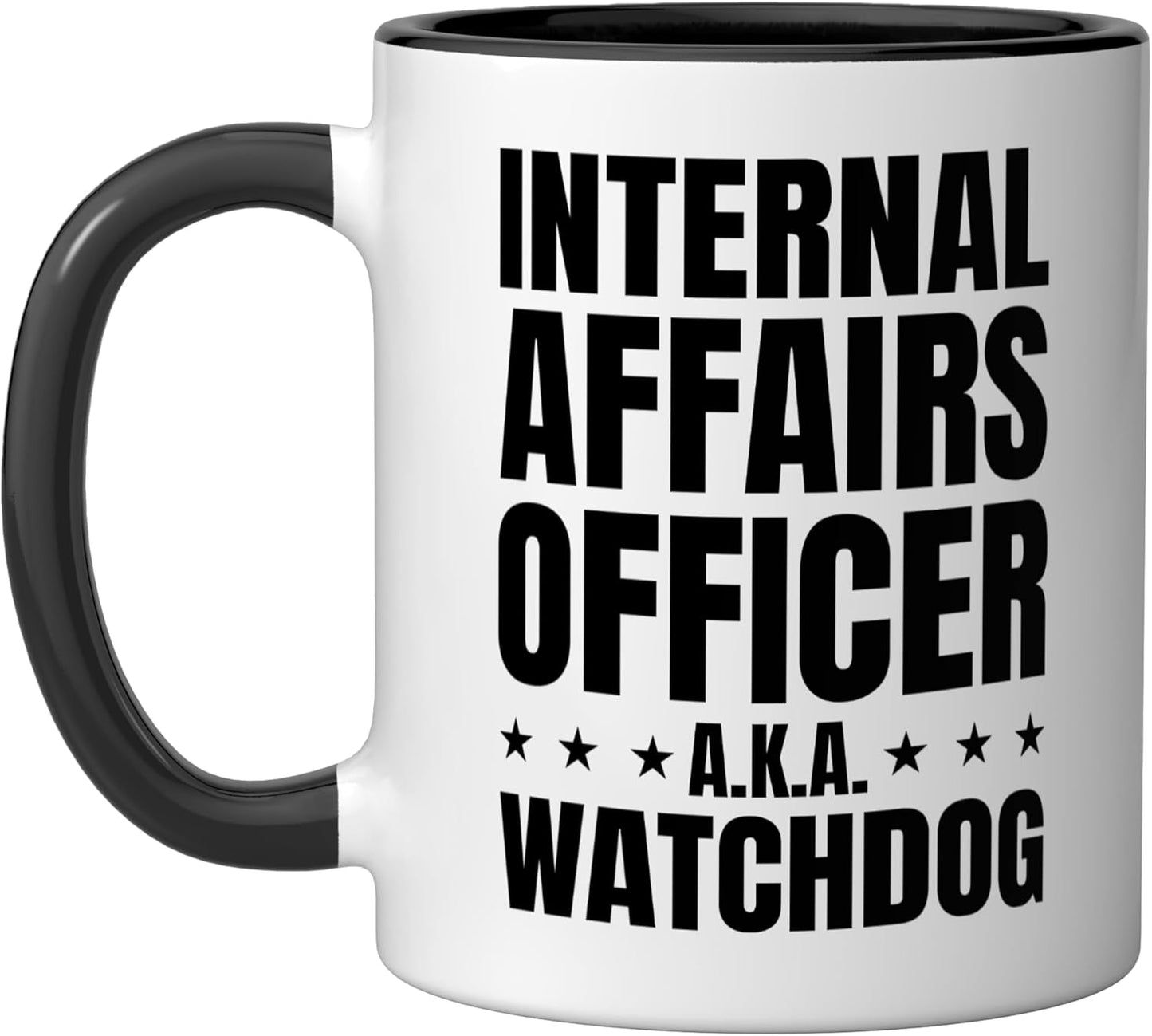 Taza de cerámica para investigador de asuntos internos police watchdog negra/blanca