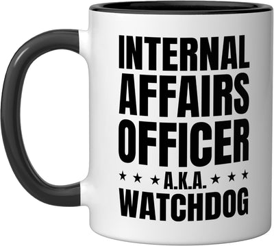 Taza de cerámica para investigador de asuntos internos police watchdog negra/blanca
