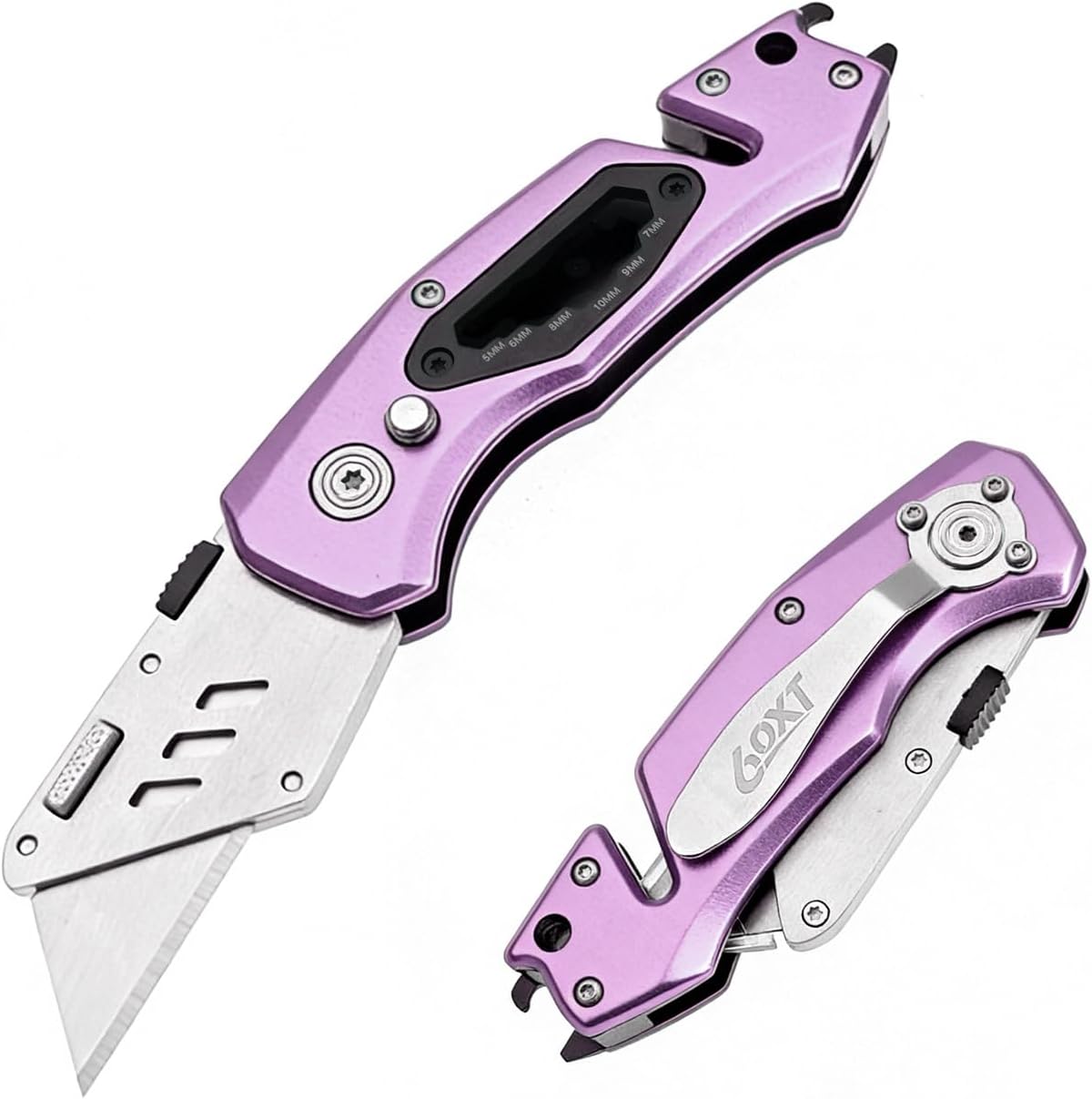 Cuchillo utilitario plegable 10 hojas SK5 aluminio clip bolsillo