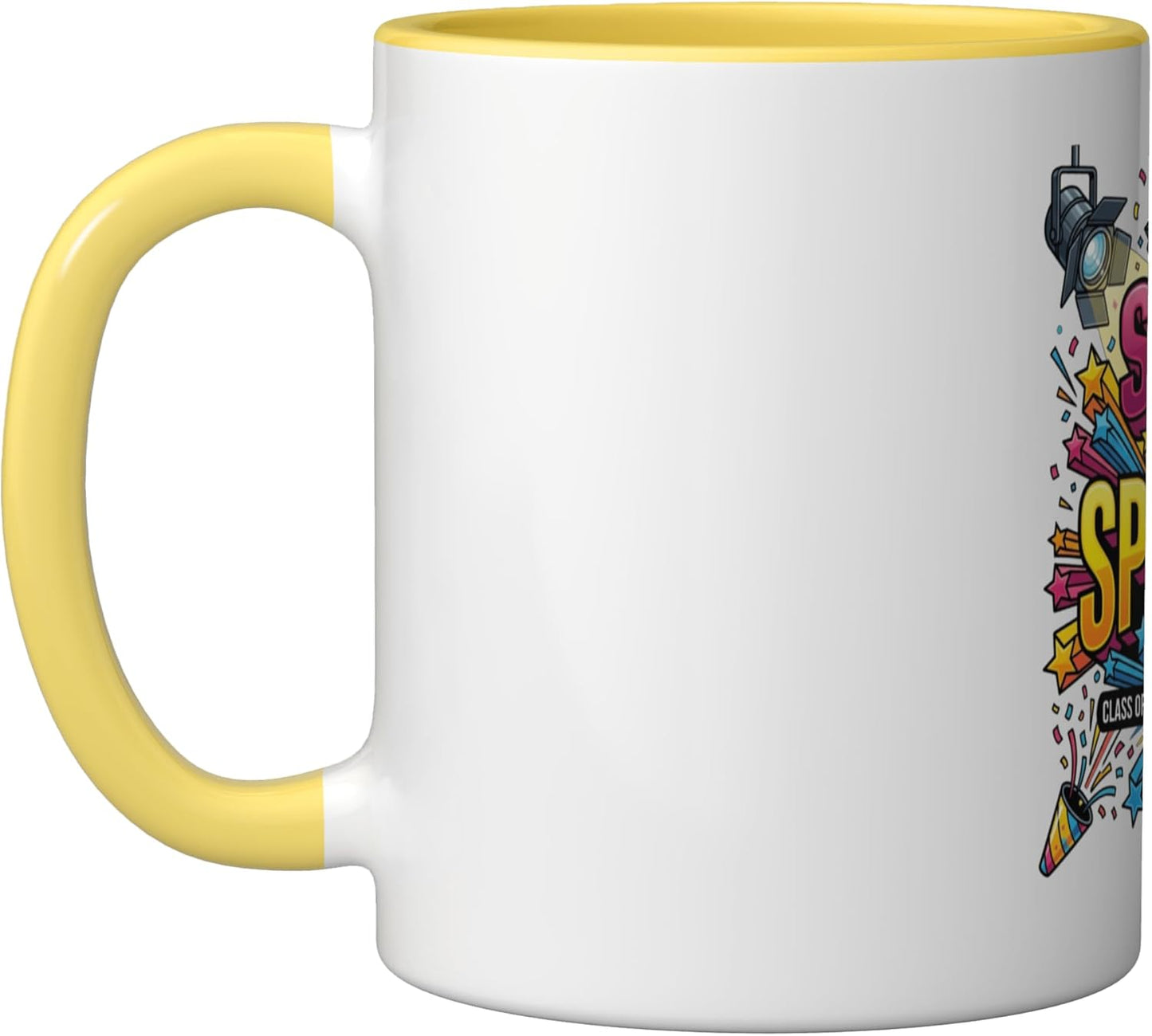 Taza Cerámica Graduación 2026 Amarillo/Blanco