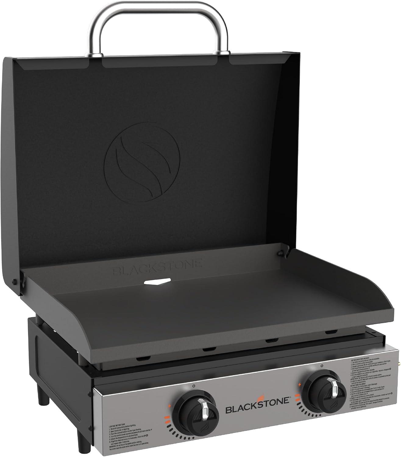 Plancha mesa 22pulg acero inox capucha negro